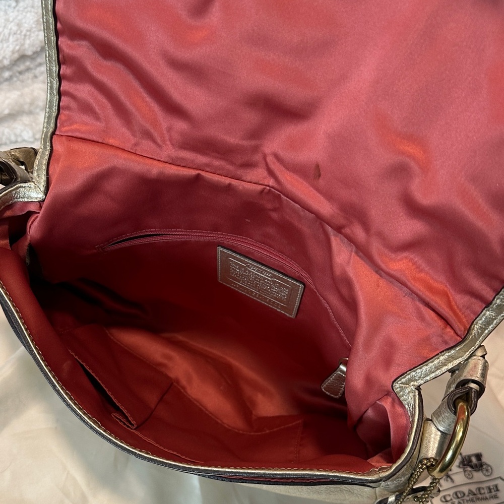 Coach Metallic warm golden silver Shoulder Bag - Picture 4 of 11